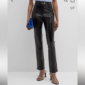 New Courreges Paris navy blue vinyl leather pants NWOT